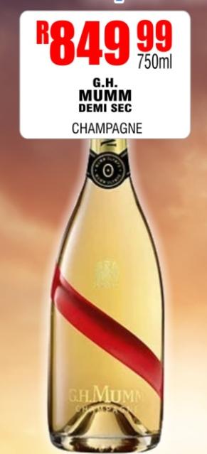 G.H. Mumm Demi Sec Champagne 750 ml