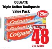 Colgate Triple Action Toothpaste Value Pack 125 ml