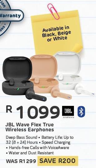 JBL Wave Flex True Wireless Earphones 