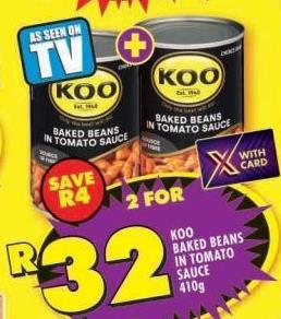 Koo Baked Beans in Tomato Sauce 410 gm