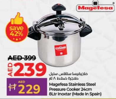 Magefesa Stainless Steel Pressure Cooker 24cm 8 ltr Inoxtar (Made In Spain)