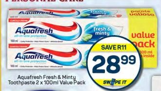 Aquafresh Fresh & Minty Toothpaste Value Pack 2 x 100 ml