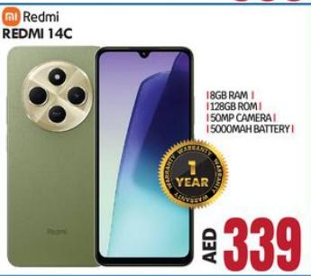 Redmi 14C smartphone with 8GB RAM, 128GB ROM, 50MP Camera, 5000mAh Battery