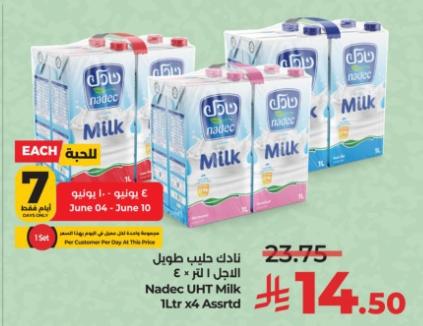 Nadec UHT Milk 1 ltr x4 Assrtd