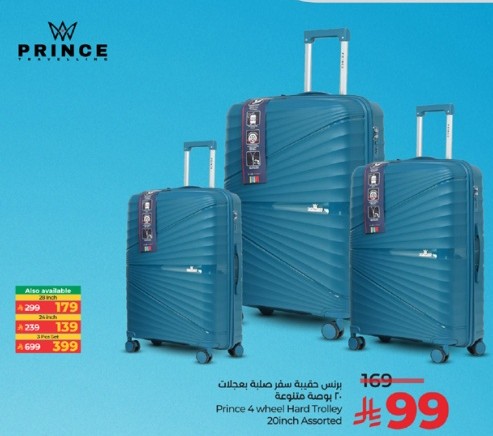 Prince 4 wheel Hard Trolley 3Pcs Set Assorted