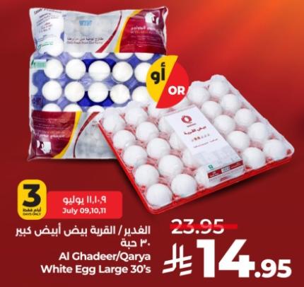 القرية بيض أبيض كبير ٣٠ حبة