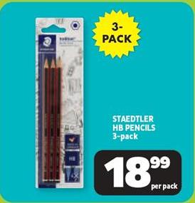 STAEDTLER HB PENCILS 3-pack