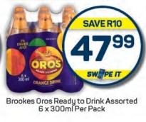 Brookes Oros Ready to Drink Assorted 6x300 ml