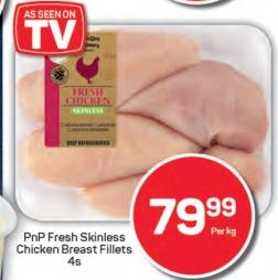 PnP Fresh Skinless Chicken Breast Fillets 4s