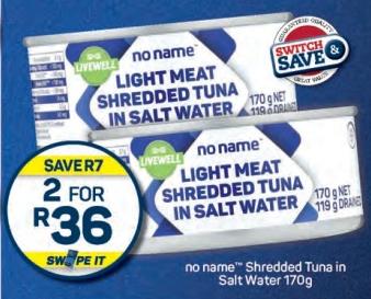 no name Shredded Tuna in Salt Water 170g