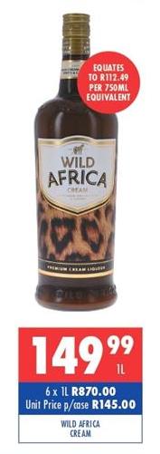 Wild Africa CREAM 6x1L