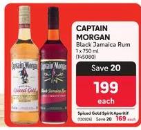 Captain Morgan Spiced Gold Spirit Aperitif 1 x 750 ml