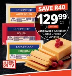 Lancewood Cheddar/Gouda Cheese All Variants 900 gm