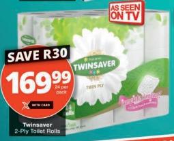 Twinsaver 2-Ply Toilet Rolls 24 pack