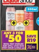 Brutal Fruit Sparkling Ruby Apple/Litchi Seche Spirit Cooler 500 ml