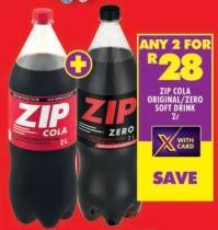 ZIP Cola Original/Zero Soft Drink 2L