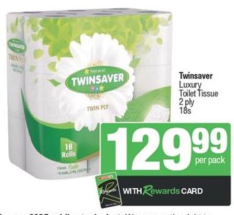 Twinsaver Luxury Toilet Tissue 2 ply 18s  