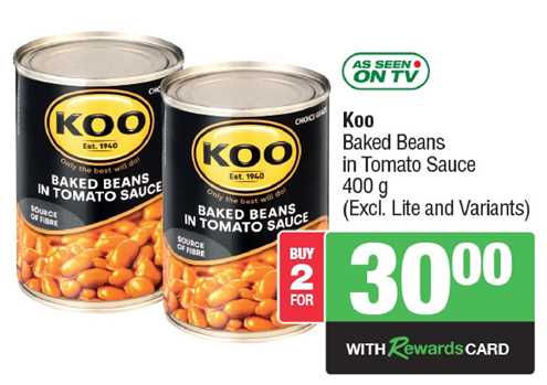 Koo Baked Beans in Tomato Sauce 400 gm (Excl. Lite and Variants)