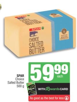 Spar Choice Salted Butter 500 gm 