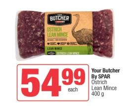 Your Butcher By SPAR Ostrich Lean Mince 400 gm 