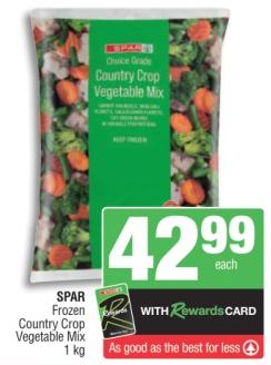 Spar Frozen Country Crop Vegetable Mix 1kg 