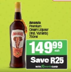 Amarula Premium Cream Liqueur (Incl. Variants) 750 ml