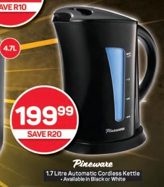 Pineware 1.7 ltr Automatic Cordless Kettle