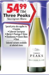 Three Peaks Sauvignon Blanc 750 ml