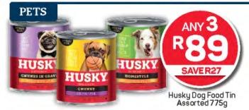 Any 3 Husky Dog Food Tin Assorted 775 gm