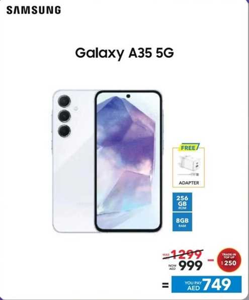 Samsung Galaxy A35 5G with 256 GB storage and 8 GB RAM