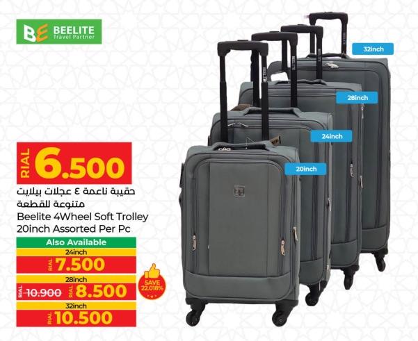 Beelite 4Wheel Soft Trolley 20inch Assorted Per Pc