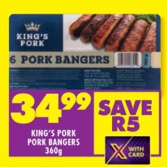 KING'S PORK PORK BANGERS 360 gm