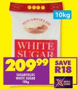 SUGARFIELDS WHITE SUGAR 10 kg