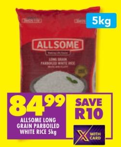 ALLSOME LONG GRAIN PARBOILED WHITE RICE 5 kg