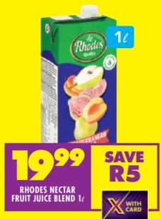 Rhodes Nectar Fruit Juice Blend 1 ltr