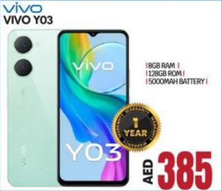 Vivo Y03 Smartphone with 8GB RAM, 128GB ROM, 5000mAh Battery