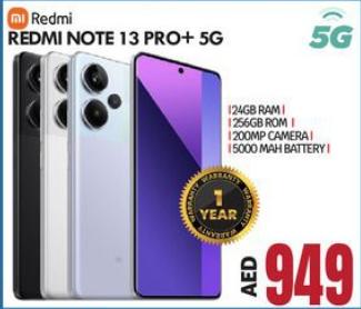 Redmi Note 13 Pro+ 5G with 24GB RAM, 256GB ROM, 200MP Camera, 5000 mAh Battery