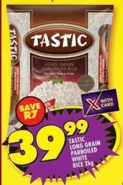 Tastic Long Grain Parboiled White Rice 2 kg