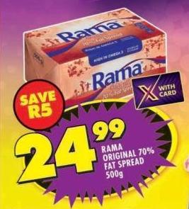 Rama ORIGINAL 70% FAT SPREAD 500 gm