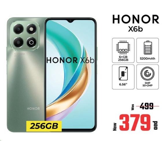 Honor X6b 256GB, 6.56" display, 5200mAh battery, 50+2MP camera