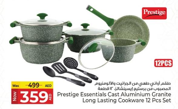 Prestige Essentials Cast Aluminium Granite Long Lasting Cookware 12 pcs Set