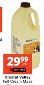 Crystal Valley Full Cream Maas 2 kg